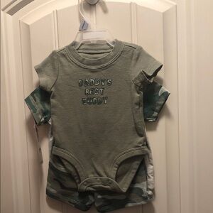 Child of Mine Camouflage and Gray Baby Outfit. Newborn